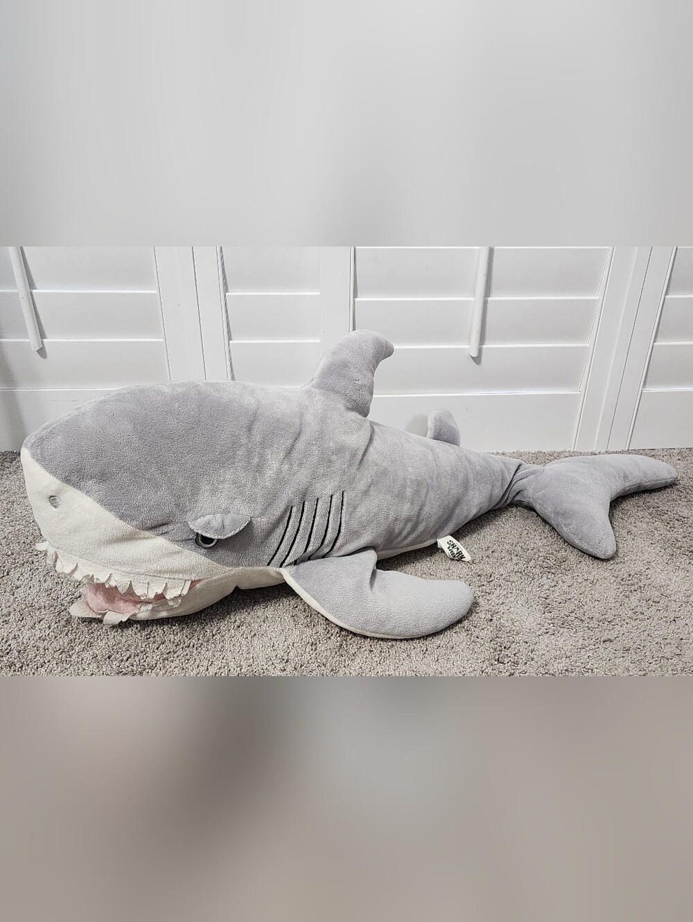 Pre-owned Discovery Shark Week Gray Plush, 30-31" Long, Minor Flaw Check Picture